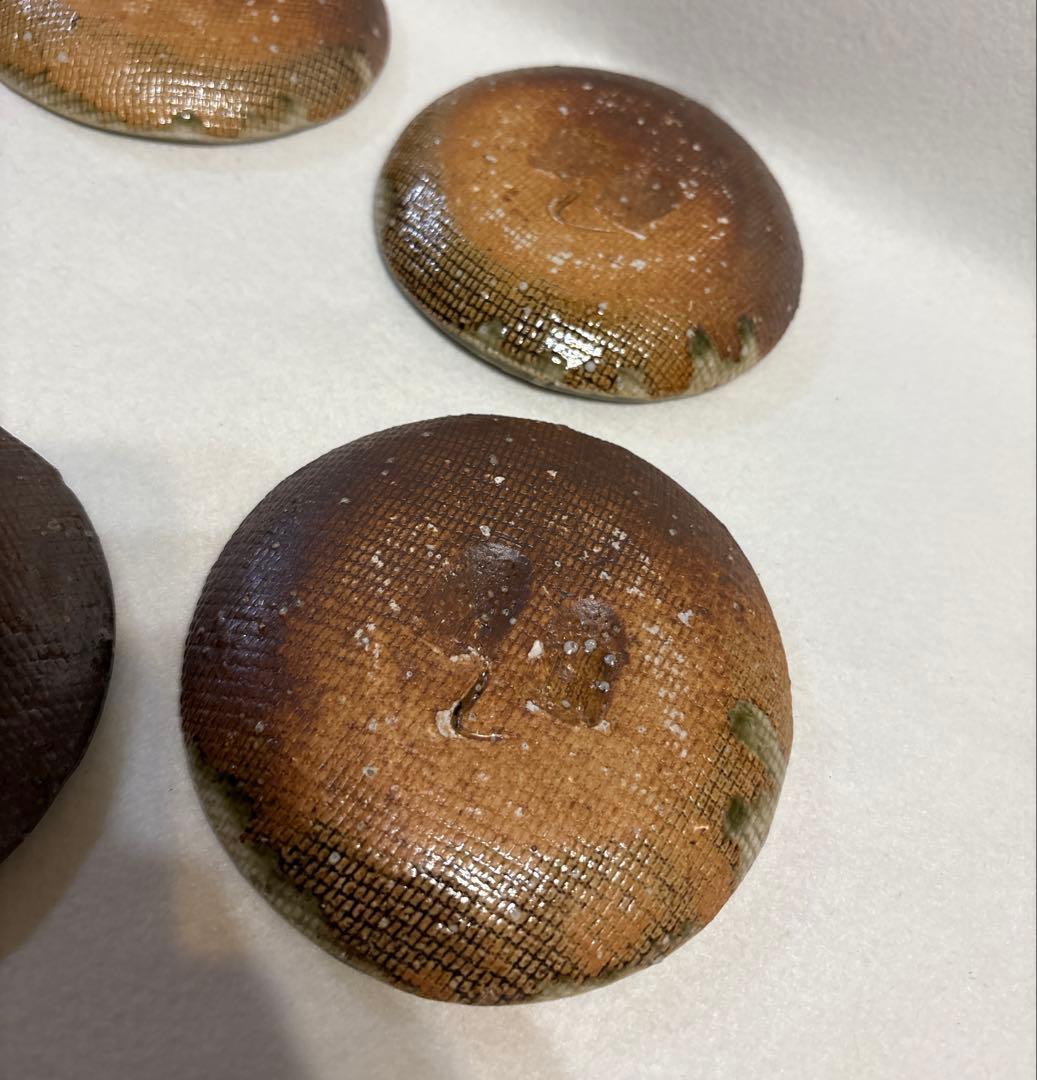 伊賀焼 銘々皿 5枚 陶芸 作家物 陶印あり 和食器