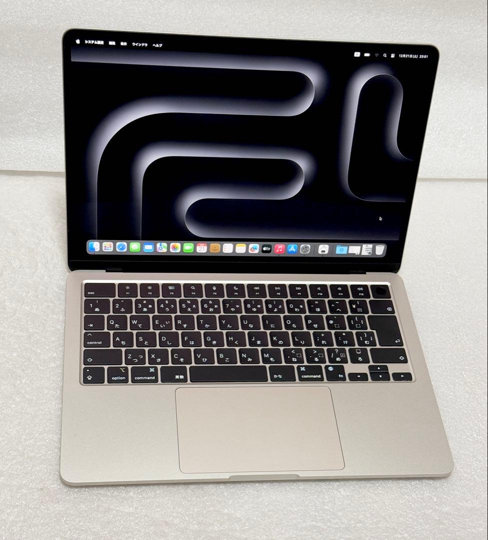 美品　2024年7月購入　バッテリー100%　MacBook Air 13 M2