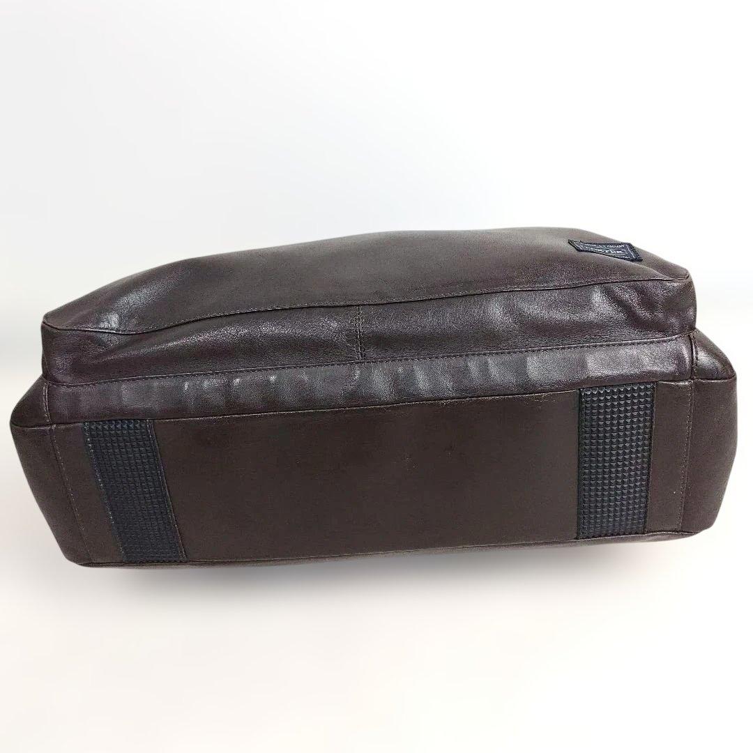 極美品✨PORTER / タウゼン オールレザー ブリーフケース ブラウン