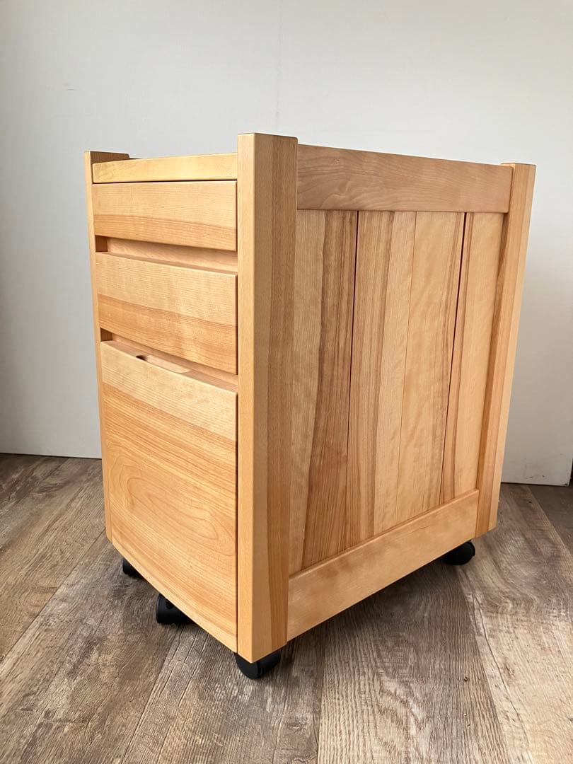 オークヴィレッジ　キャビネット　ワゴン　 天然木　無垢材