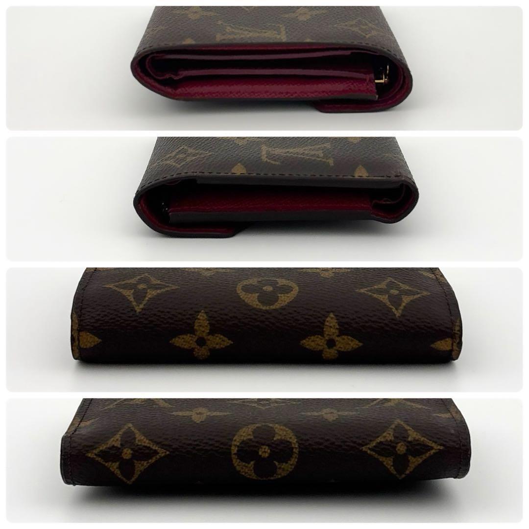 【型崩れ少ない】ルイヴィトン モノグラム ヴィクトリーヌ フューシャ 三つ折り