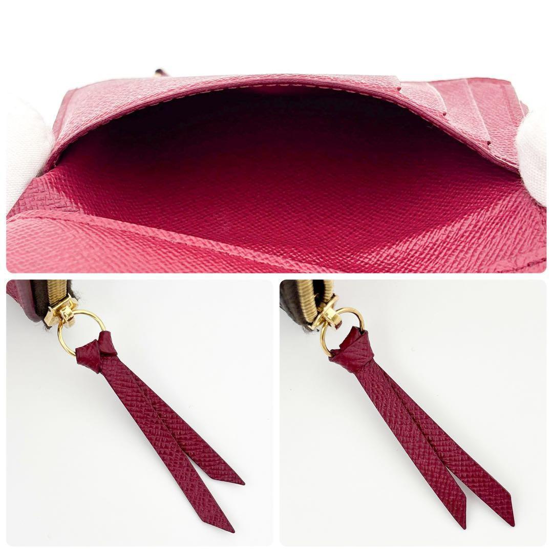 【型崩れ少ない】ルイヴィトン モノグラム ヴィクトリーヌ フューシャ 三つ折り