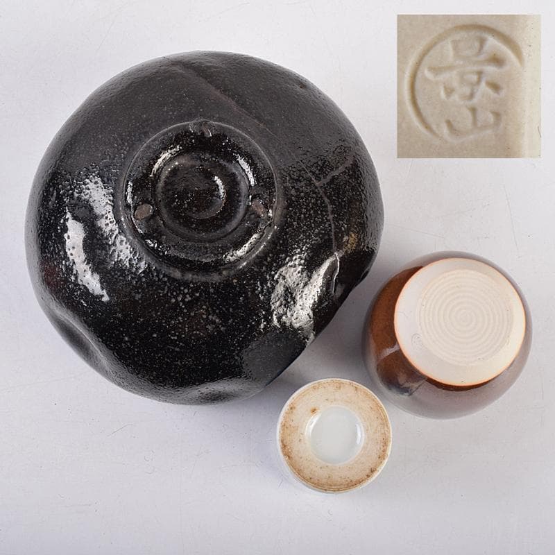 茶道具　雲錦蒔絵　利休茶箱　黒茶碗　七宝蒔絵　棗など　九点　一式　M　R8900