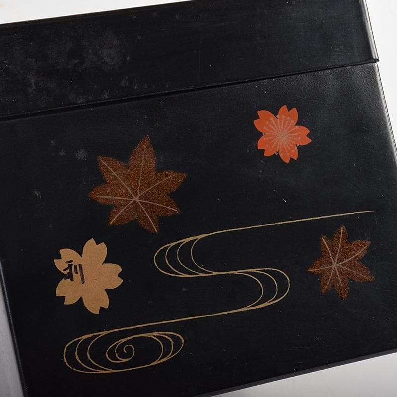 茶道具　雲錦蒔絵　利休茶箱　黒茶碗　七宝蒔絵　棗など　九点　一式　M　R8900