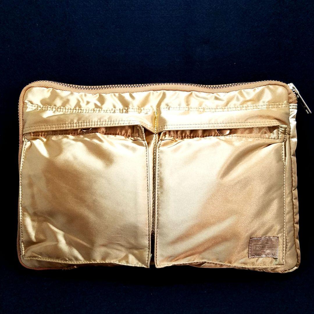 ポーター B印 YOSHIDA 別注 タンカー ゴールド 金 クラッチバッグ