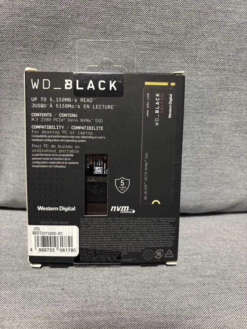 内蔵型SSD WD_BLACK SN770 1TB M.2 NVMe SSD