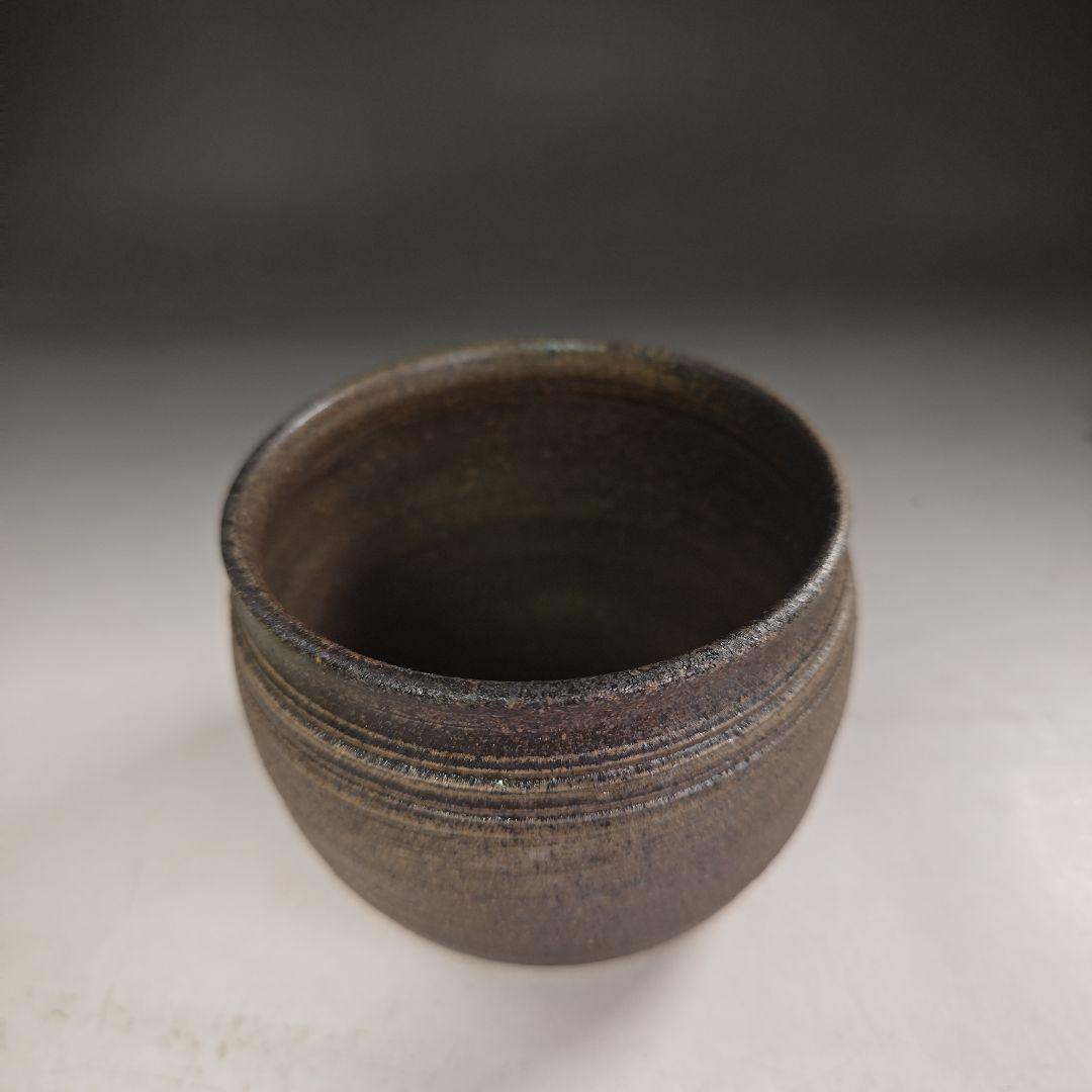 ウ284 健水『珠洲　燻べ焼　共箱』こぼし　茶受け　茶道具