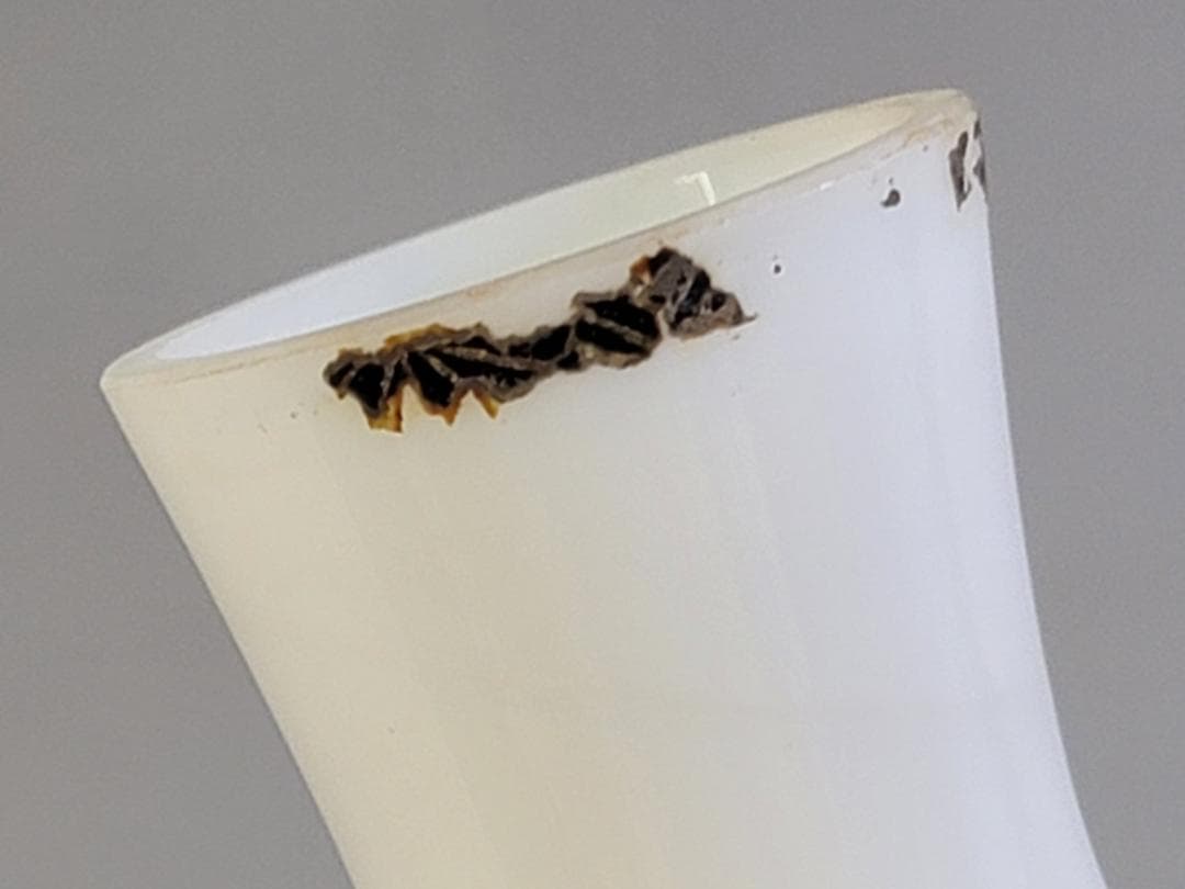 白色 江戸硝子 瓶 古美術 DT432