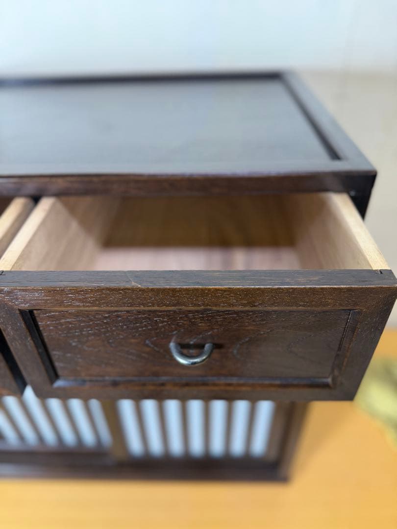 【引取り可】サイドボード 木製 キャビネット 和風 チェスト 無垢 完成品