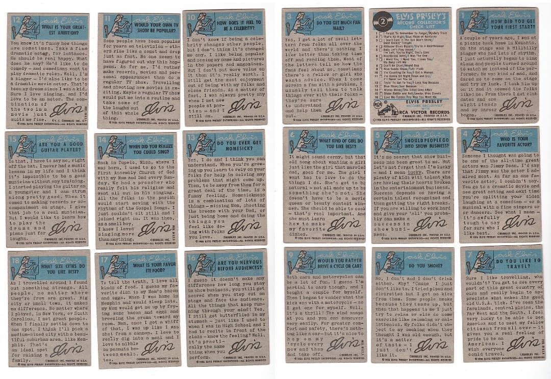 1956年 エルビス・プレスリー Elvis Toppsカード コンプリート!