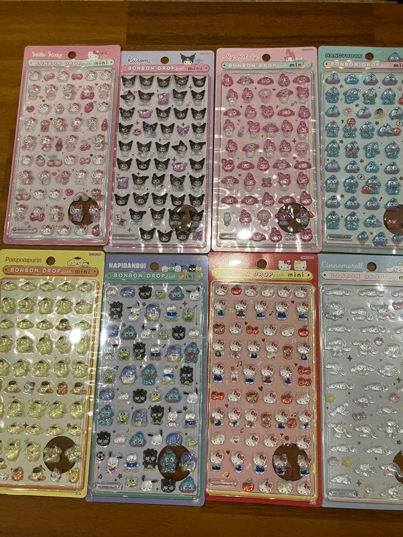 正規品　ボンボンドロップシール　ミニ　サンリオ8種　コンプリート