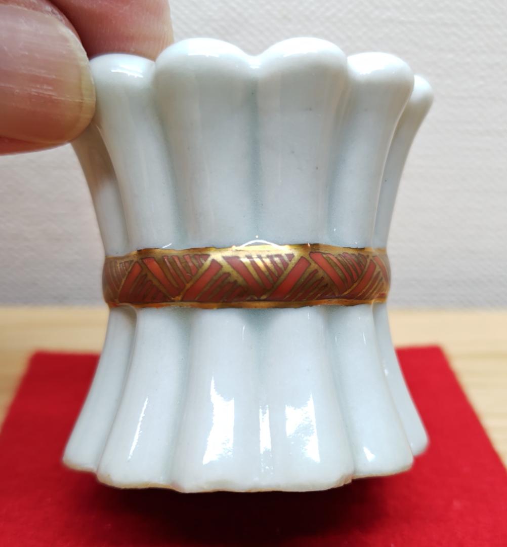 送料込【逢絢亭】茶道具 蓋置 九谷焼 菊の形 矢口永寿 共箱入り