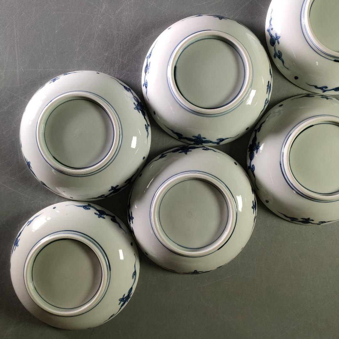 A940-5/萬暦意鳳凰画中皿7客/小皿/小鉢/向付/銘々皿/色絵/