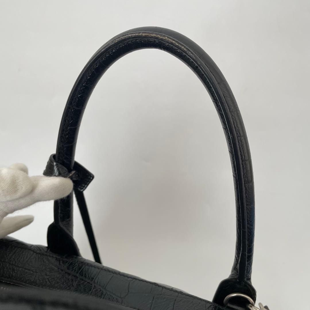 【極美品】サンローラン ビジネスバッグ 2way ミュージアム クロコ 黒 本革