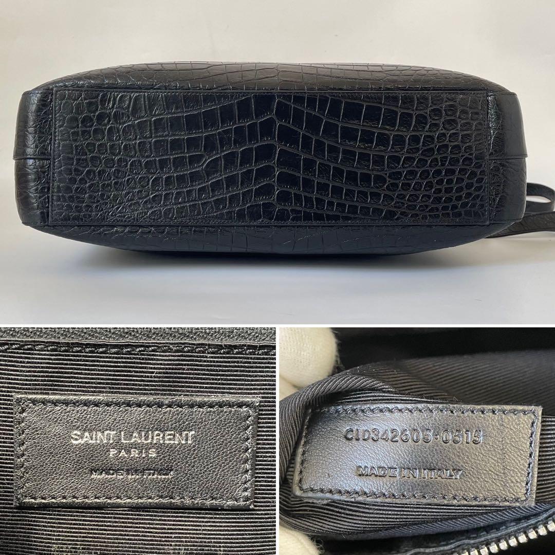 【極美品】サンローラン ビジネスバッグ 2way ミュージアム クロコ 黒 本革