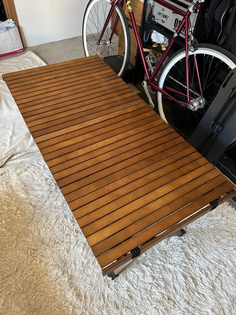 Hilander ウッドロールトップテーブル ダークブラウン