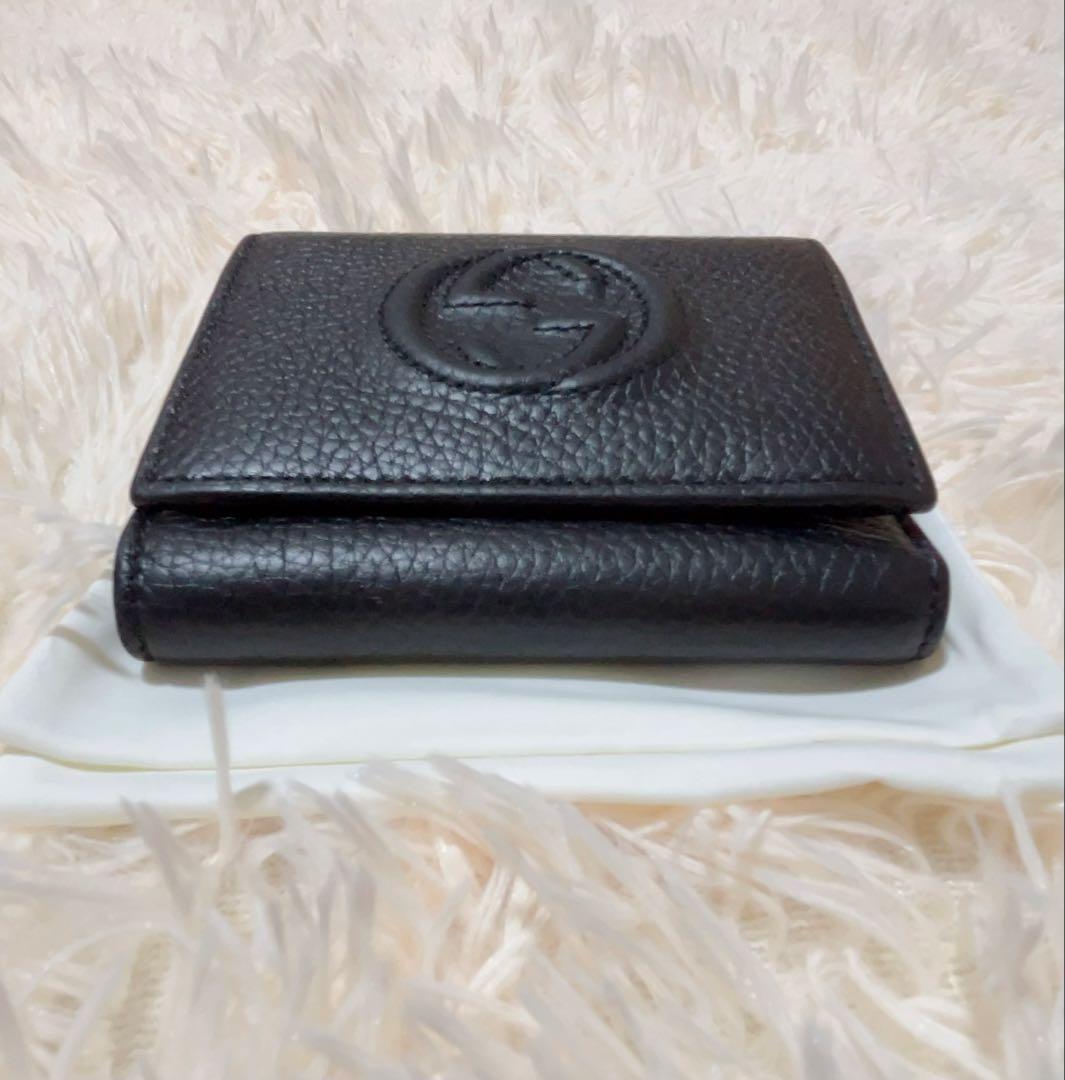 ［未使用・半額・付属品完備］ GUCCI SOHO 3つ折り財布 GGロゴ
