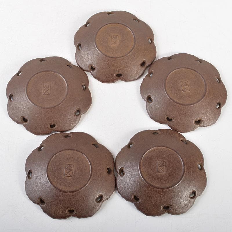 南部鉄器　鈴木盛久造　模中尊寺国宝　天蓋　茶托　五客　共箱　M　R5872