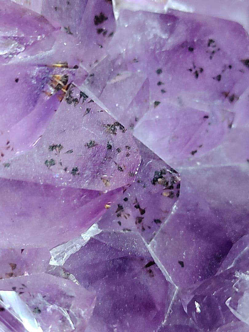 レア アメジスト笑口 金針ルチル入り 直径10.5cmブラジル産アメシスト丸玉