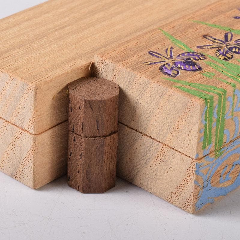 ふたば　茶道具　道場宗廣作　桐木地　八ッ橋香合　共箱　V　7834