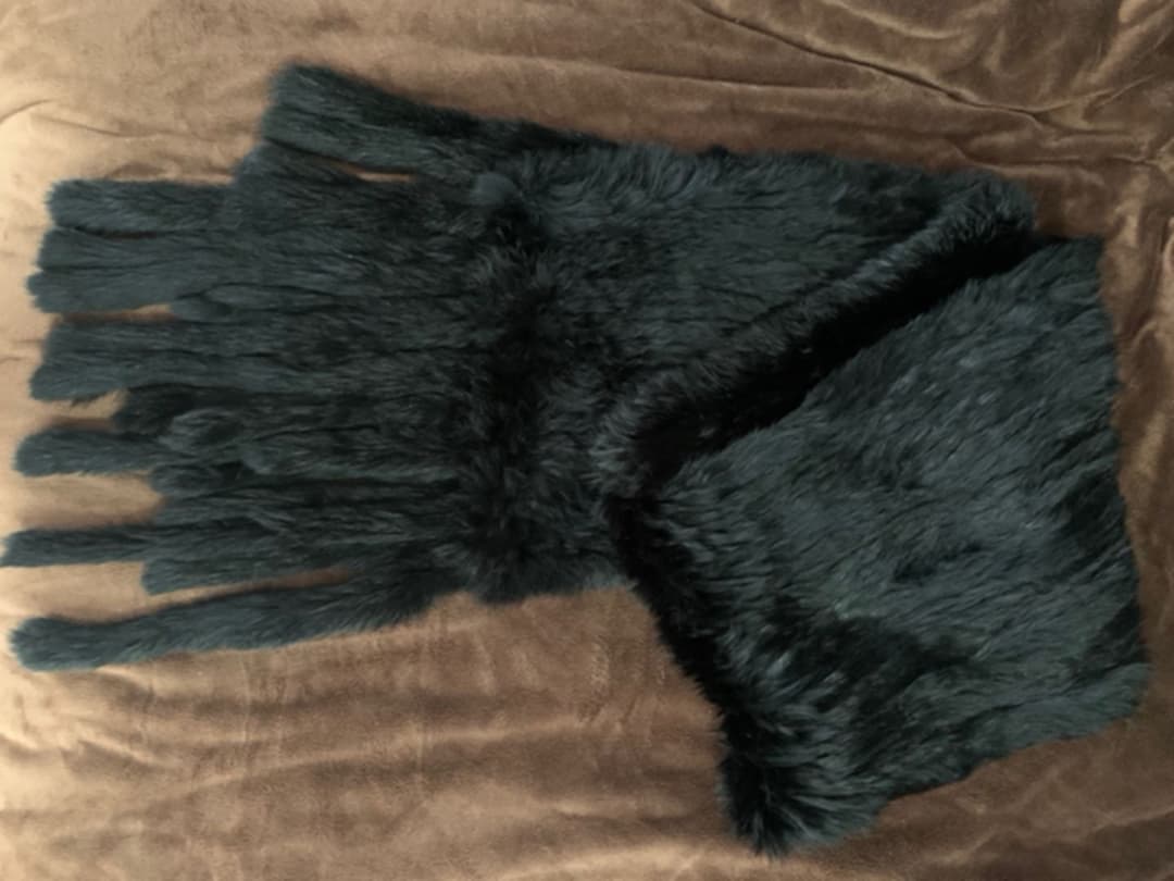 超ロング　ラビットファー　ゴージャス　マフラー　ブラック　新品