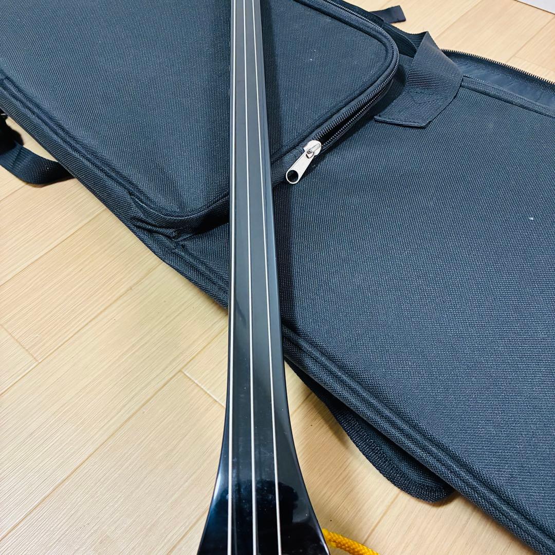 沖縄三線　本皮　蛇皮　強化張り ソフトケース付　初心者　三味線　黒塗