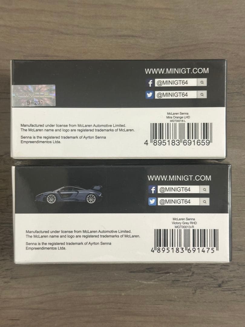 新品未開封！MINI GT McLaren Senna 赤 青 セット