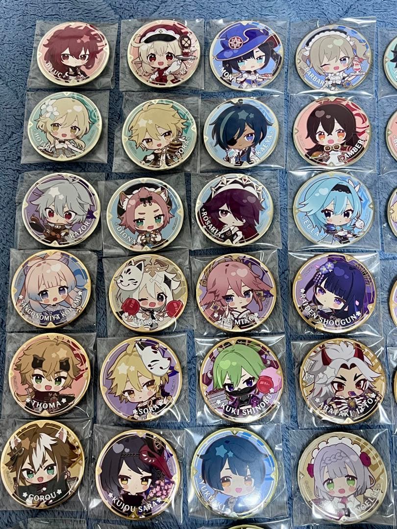 チ*ノ様 原神　スイパラ　モンド　璃月　稲妻 缶バッジ　55点コンプリートセット