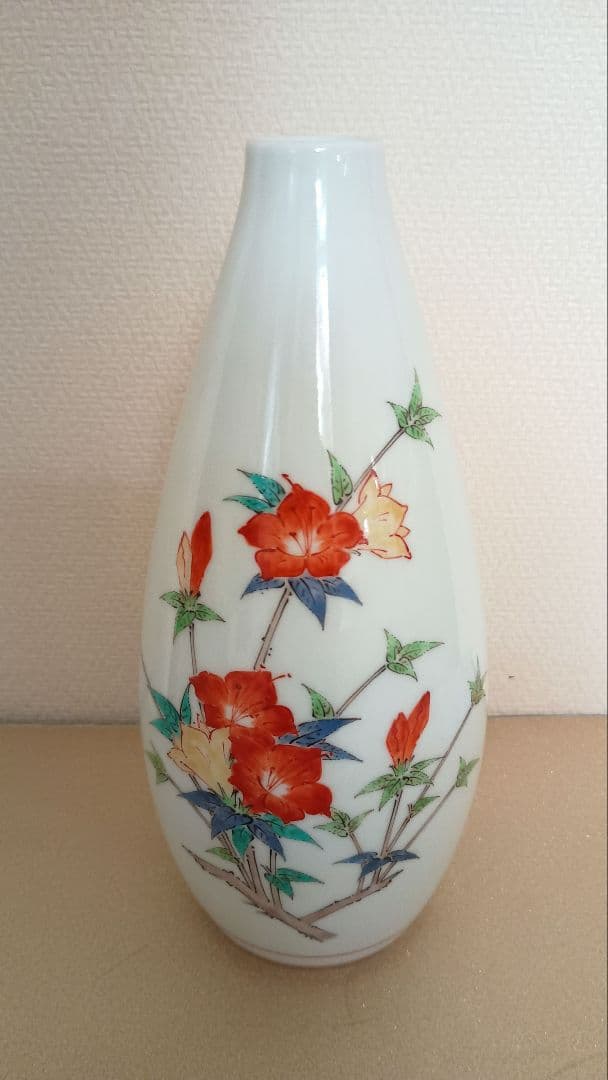 ◯●十四代 酒井田柿右衛門●◯花文 花瓶◆共箱付