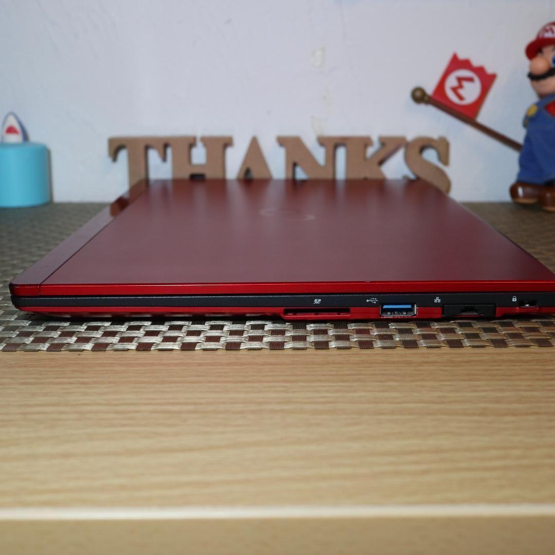 Win11人気の赤8世代Corei7/SSD/メ12G/無線/カメラ/TypeC