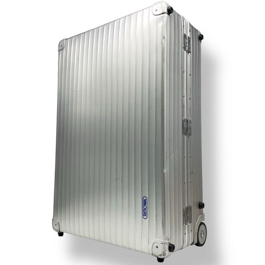 リモワ キャリーバッグ スーツケース トラベル 2輪 青ロゴ 大容量 シルバー