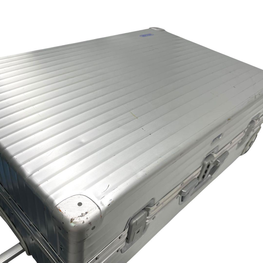 リモワ キャリーバッグ スーツケース トラベル 2輪 青ロゴ 大容量 シルバー