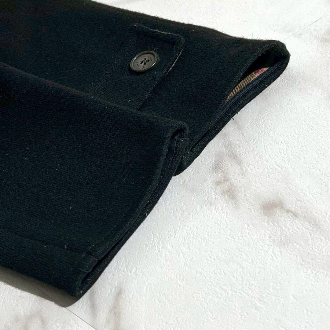 【美品/M】バーバリーロンドン ステンカラーコート ロング丈 メガチェック 黒