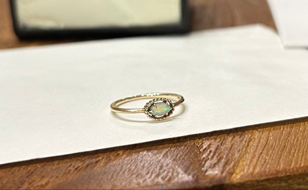 agete販売証明書付き　K10 オパール ゴールドリング　10号