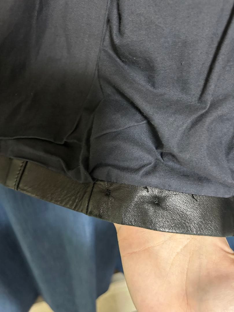 アニエスベーオム　レザーシングルライダースジャケット