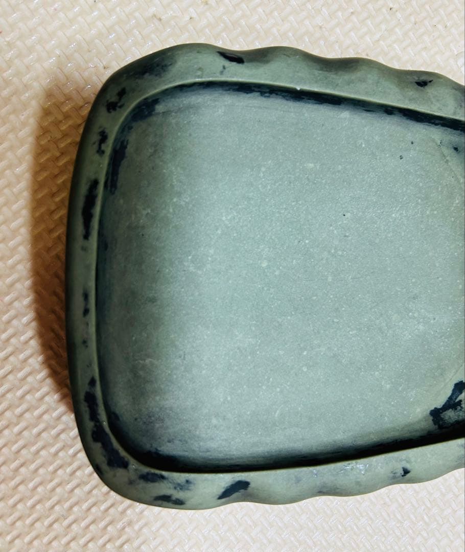 中国 古硯　清時代　緑端渓硯　書道具