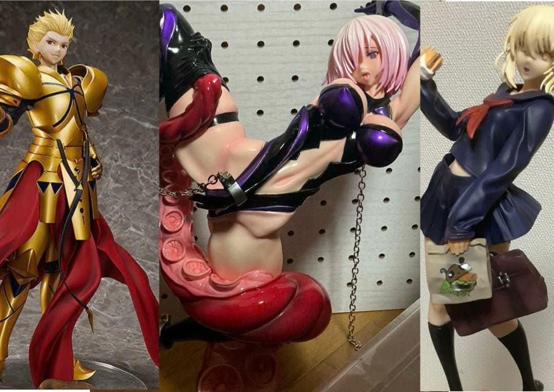 FGO 塗装済み完成品ガレージキット　マシュ　ギルガメッシュ　アルトリア・オルタ