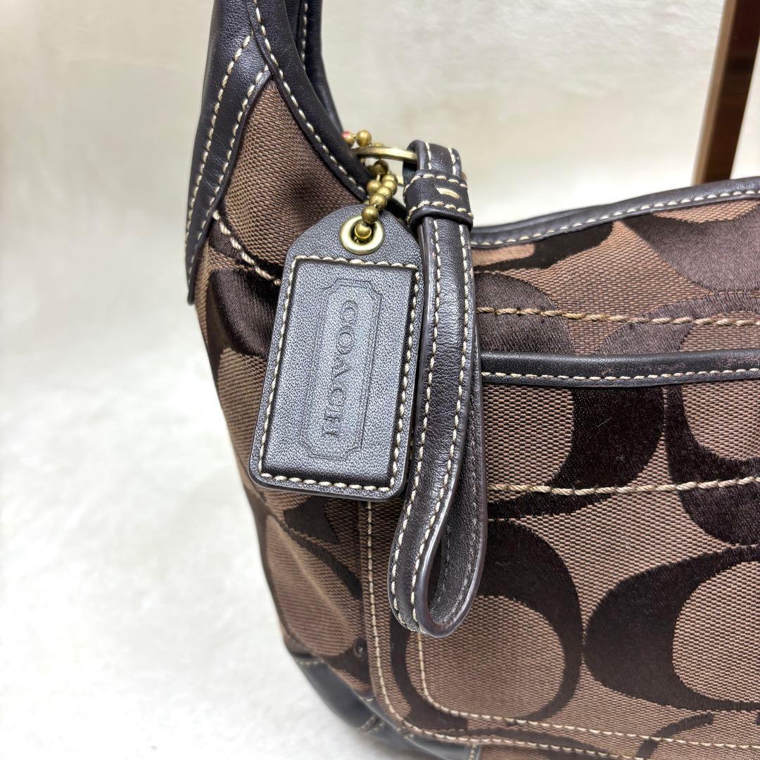COACH コーチ ワンショルダー バッグ ブラウン シグネチャー 11290