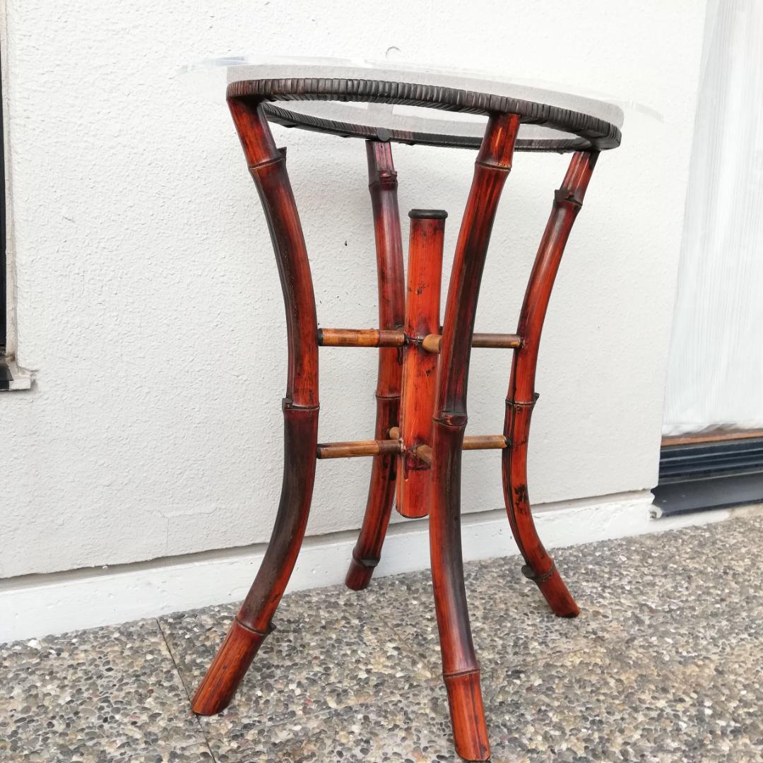 ヴィンテージ 花台 サイドテーブル バンブー 竹 飾り台 レトロ アンティーク