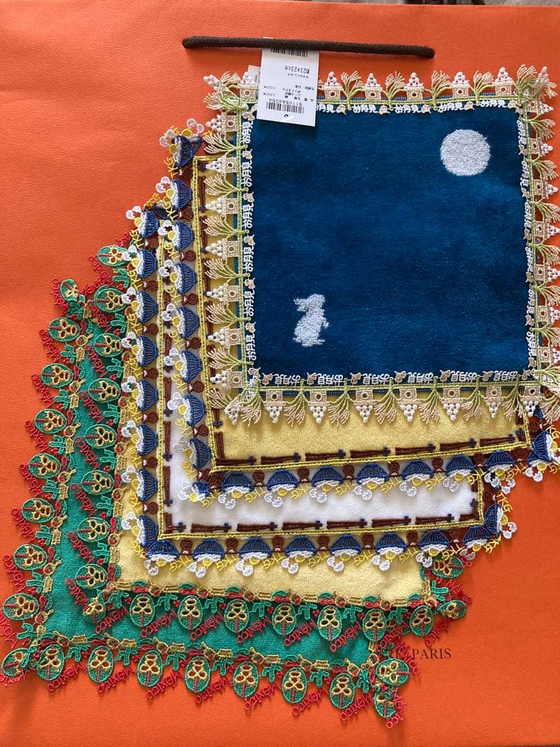 【新品未使用】近沢レース　タオルハンカチ5枚セット!