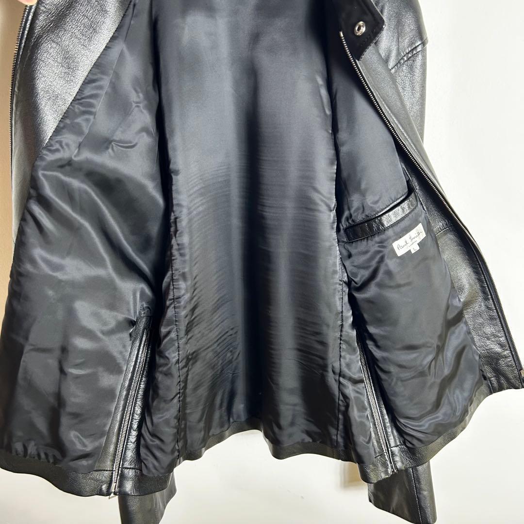 ポールスミス　ロンドン　ラムレザー　シングルライダース　ジャケット　ブラック