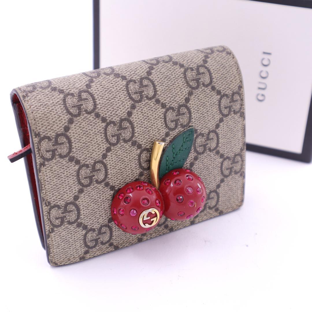 GGスプリーム チェリー PVC 二つ折り財布