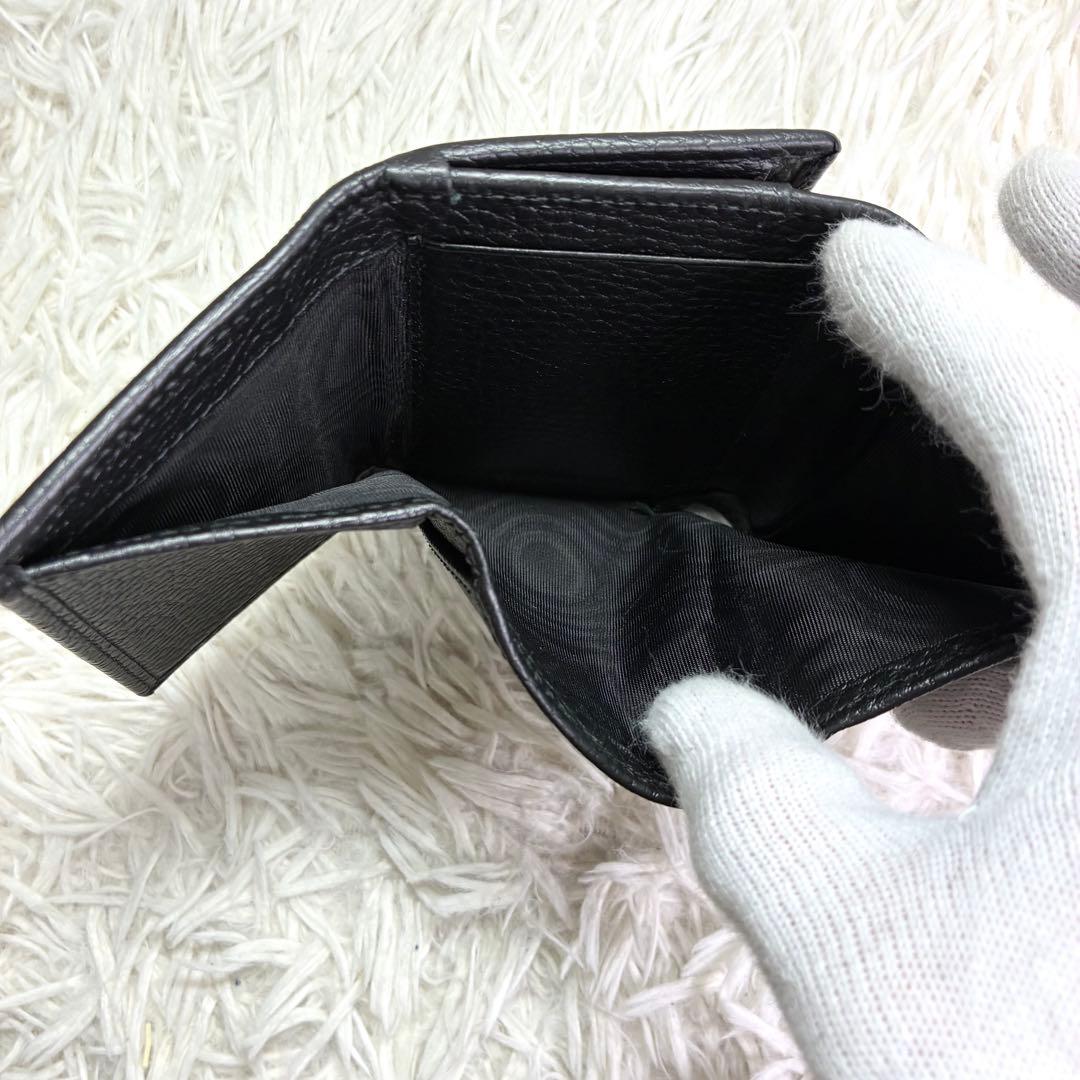 【極美品✨】GUCCI GGマーモント コンパクトウォレット 三つ折り財布 黒