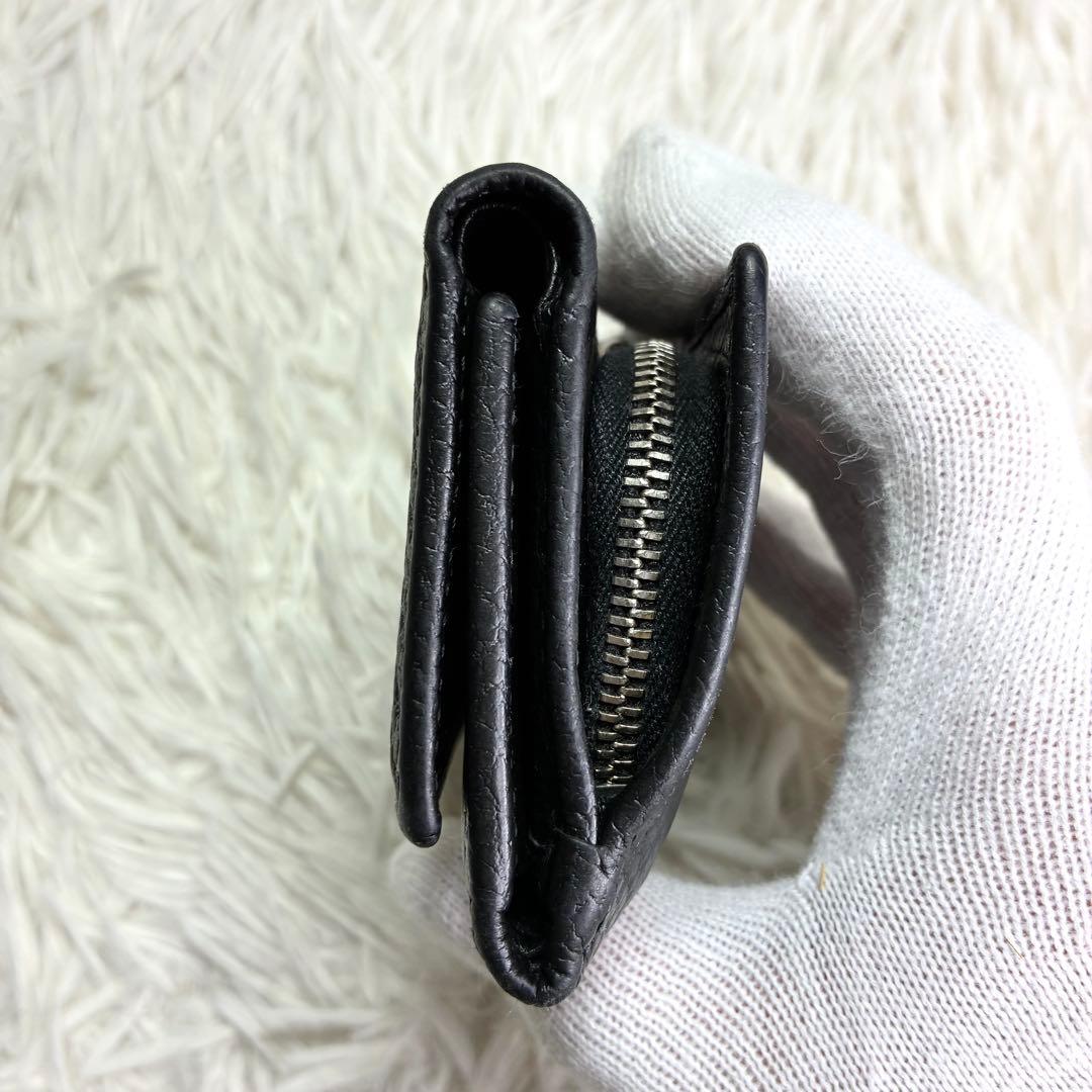 【極美品✨】GUCCI GGマーモント コンパクトウォレット 三つ折り財布 黒