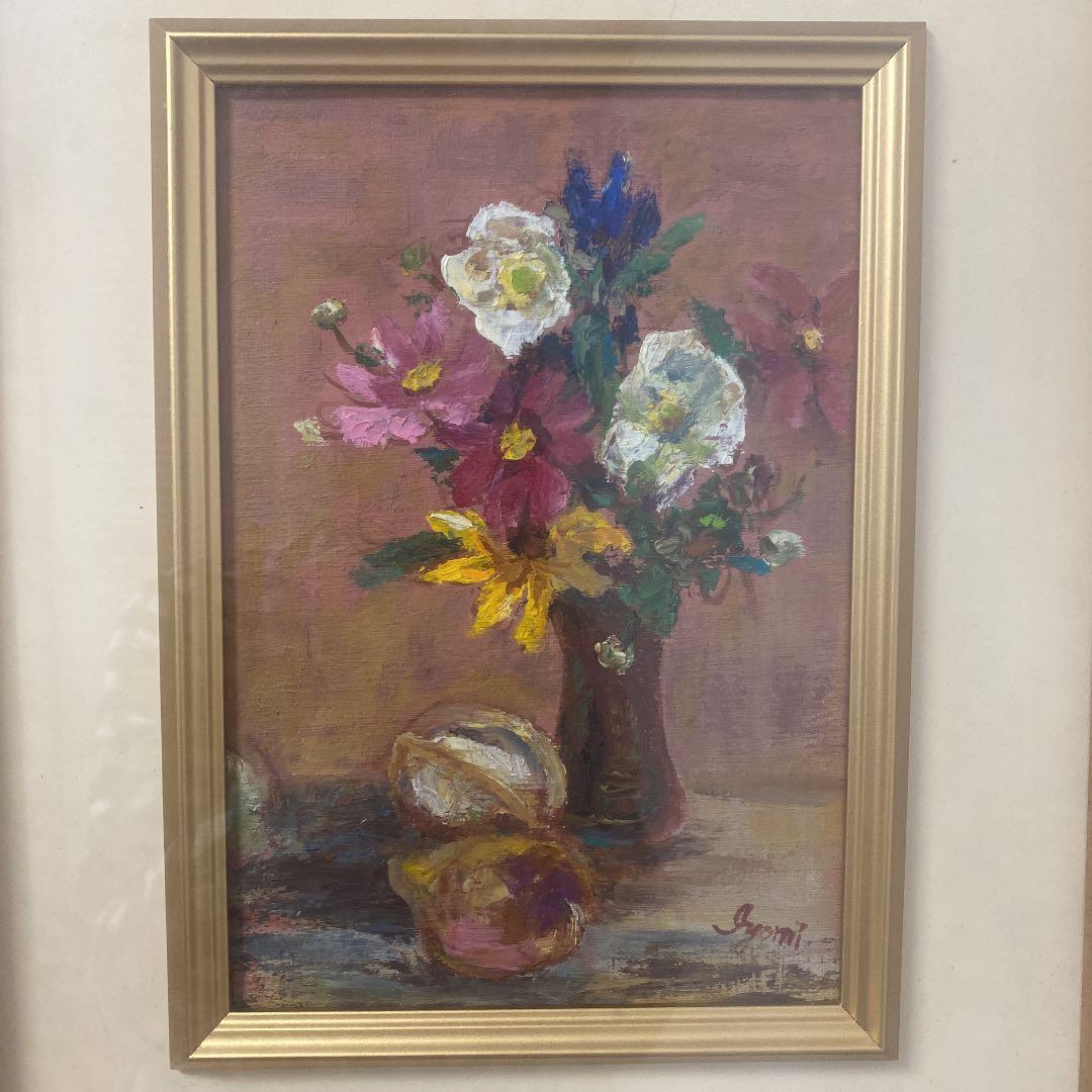 林田伊代美　油絵　「コスモス」