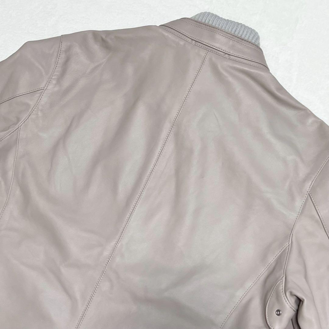 美品 XLサイズ LOVELESS ライダースジャケット ラムレザー 裏地柄