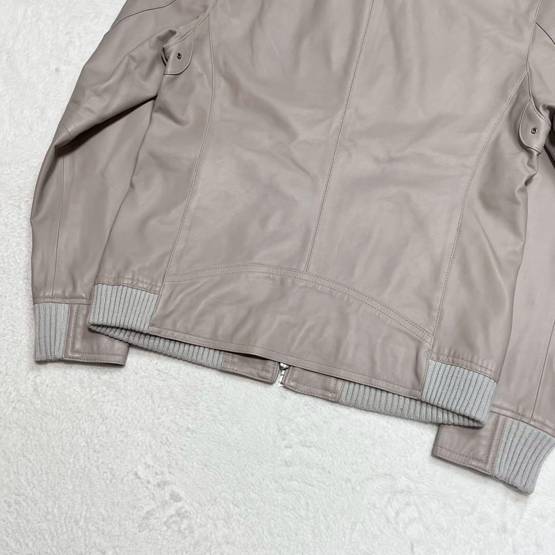 美品 XLサイズ LOVELESS ライダースジャケット ラムレザー 裏地柄