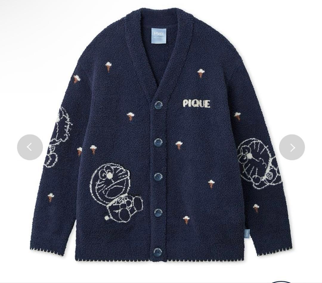 ジェラピケ　【ドラえもん】【メンズ】ベビモコジャガードカーディガン　Mサイズ