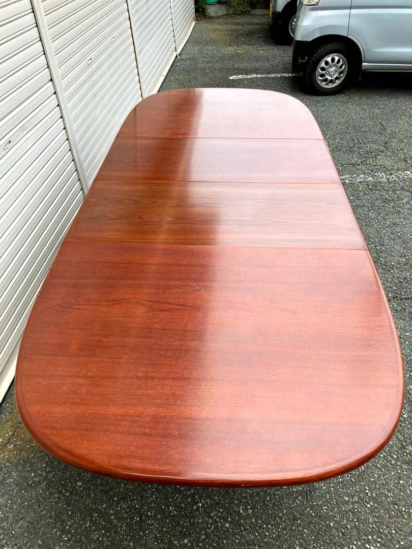 ミッドセンチュリーヴィンテージオーバルエクステンションテーブル