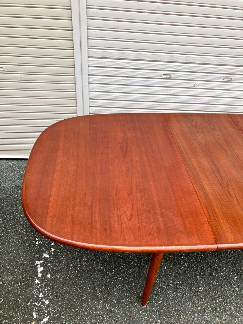 ミッドセンチュリーヴィンテージオーバルエクステンションテーブル